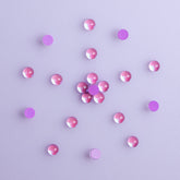 Mocha Purple Mermaid Tears Glass Half Pearls Rhinestones For Nail Art WholesaleRhinestone